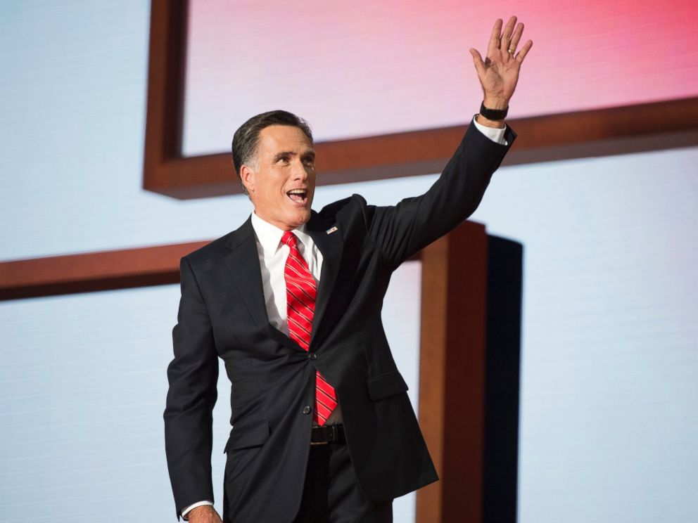 PHOTO: Mitt Romney addresses the Republican National Convention in the Tampa Bay Times Forum, Aug. 30, 2012, in Tampa, Fla.