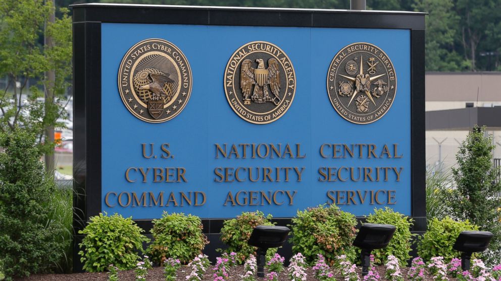 A sign stands outside the National Security Agency (NSA) campus in Fort Meade, Md., June 6, 2013. 