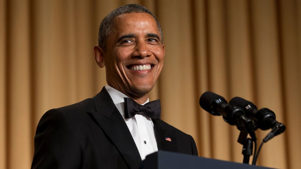 PHOTO: President Barack Obama smiles while making a joke during his speech at the White House Correspondents' Association (WHCA) Dinner at the Washington Hilton Hotel, Saturday, May 3, 2014, in Washington.