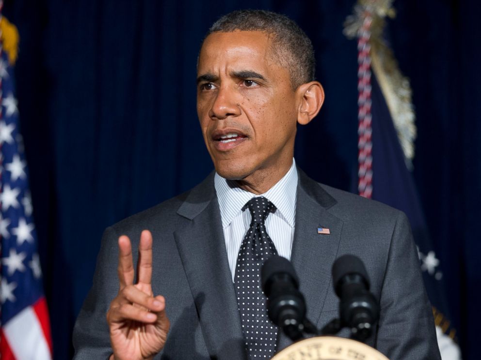 PHOTO: President Barack Obama speaks at a news conference after meeting with Gov. Rick Perry in Dallas about immigration, July 9, 2014.
