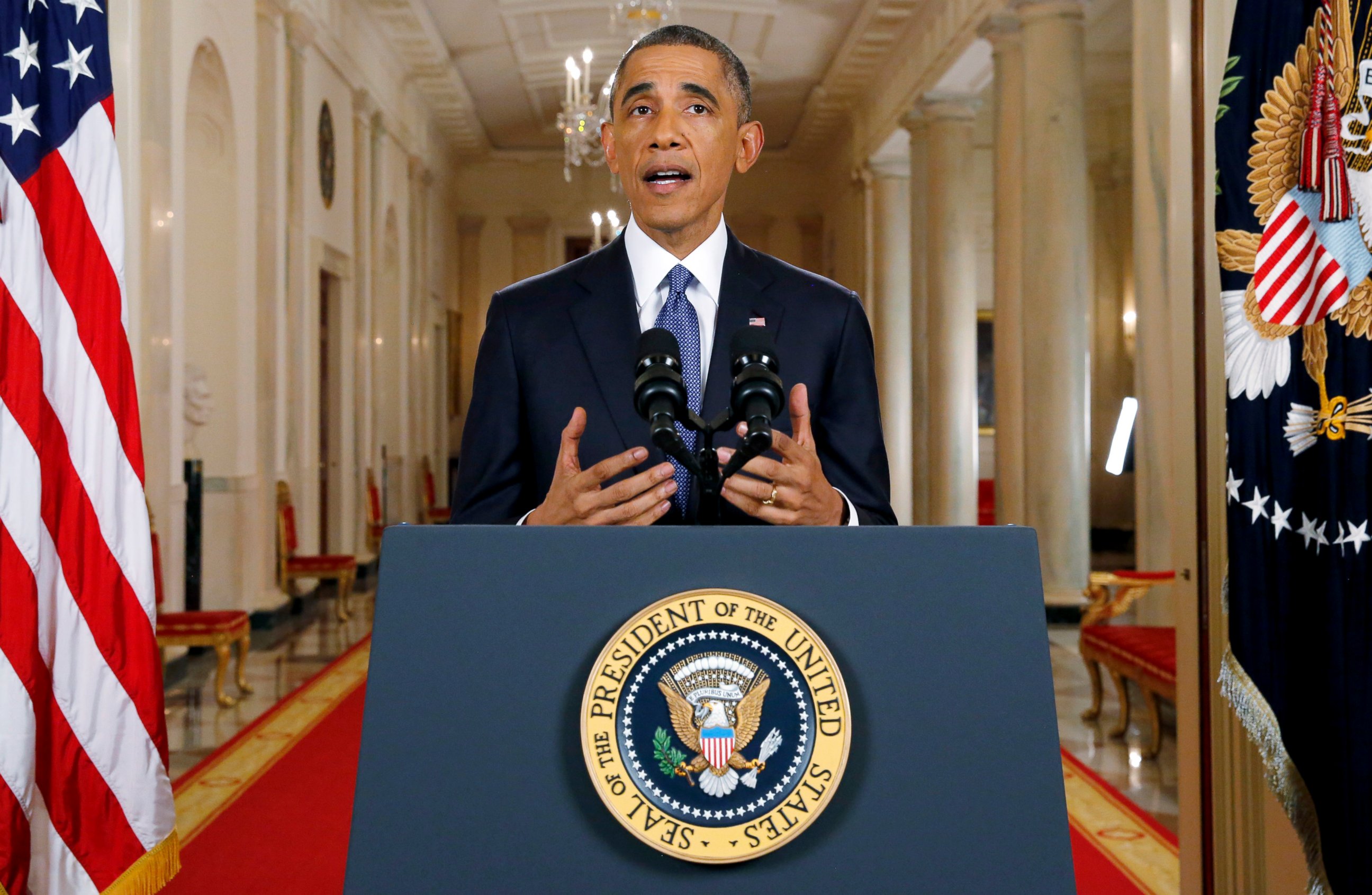 PHOTO: President Barack Obama speaks during a nationally televised address from the White House in Washington, Nov. 20, 2014.