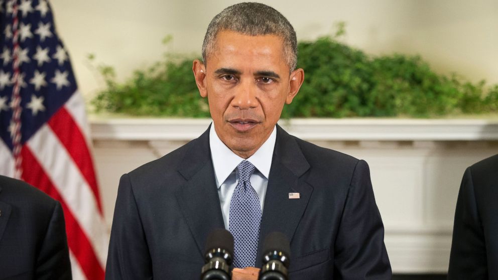 President Barack Obama speaks in the Roosevelt Room of the White House in Washington, Oct. 15, 2015.