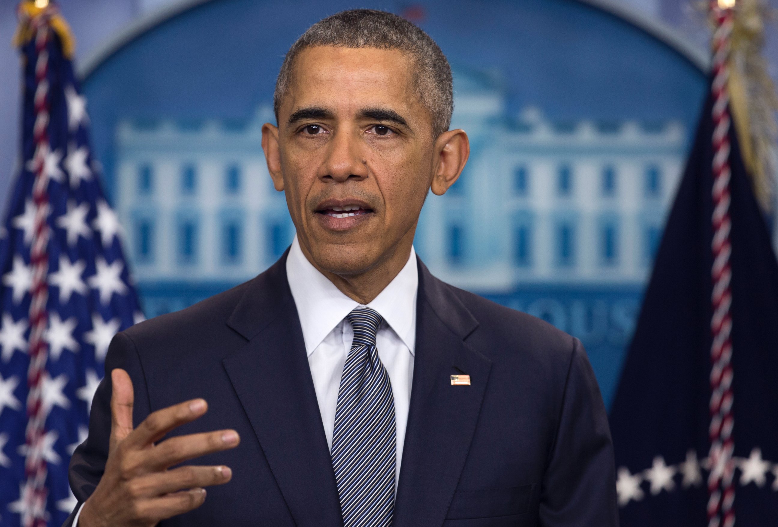 PHOTO: President Barack Obama speaks in the briefing room of the White House in Washington, in May 6, 2016.