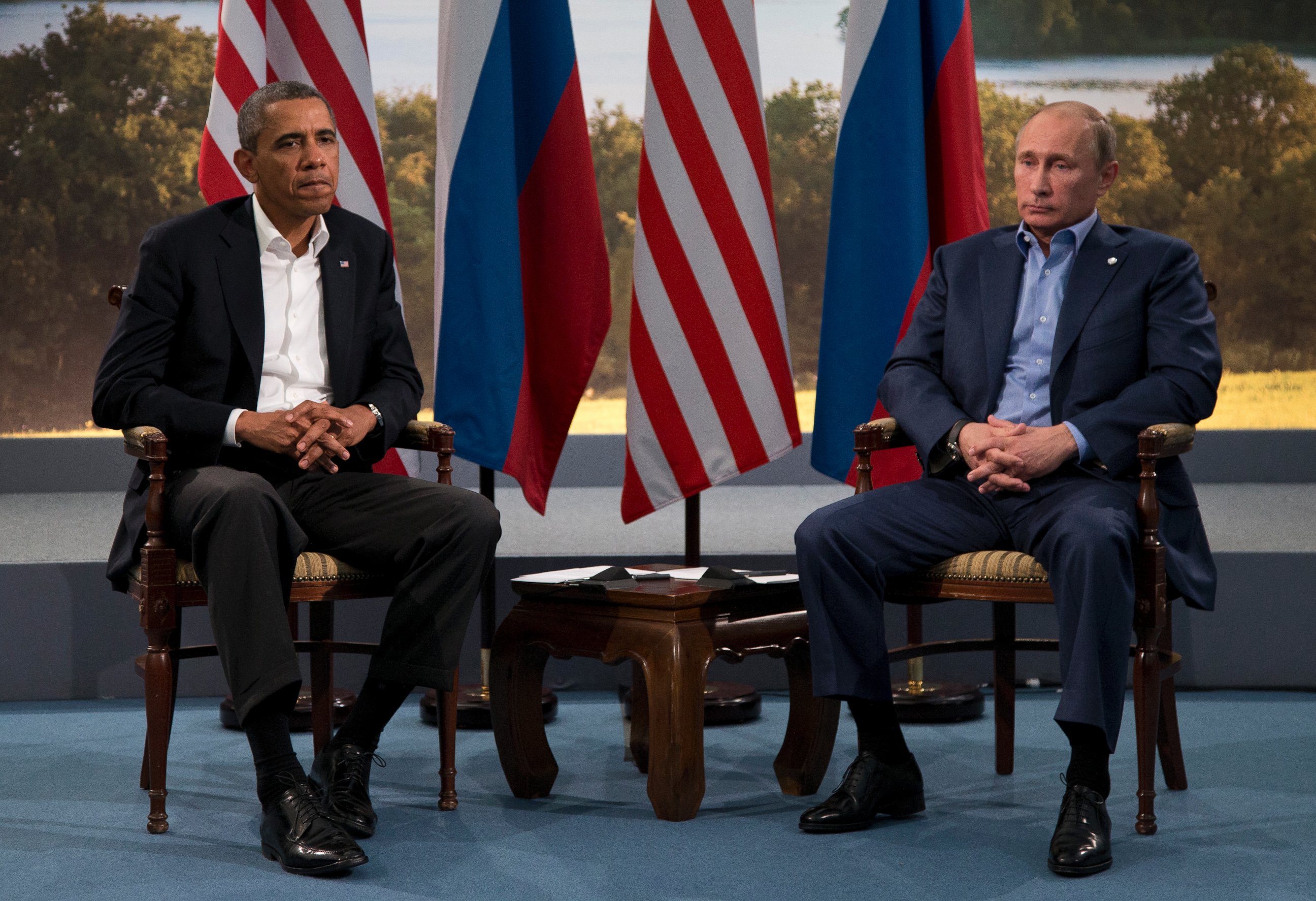 PHOTO: President Barack Obama meets with Russian President Vladimir Putin in Enniskillen, Northern Ireland, June 17, 2013. 