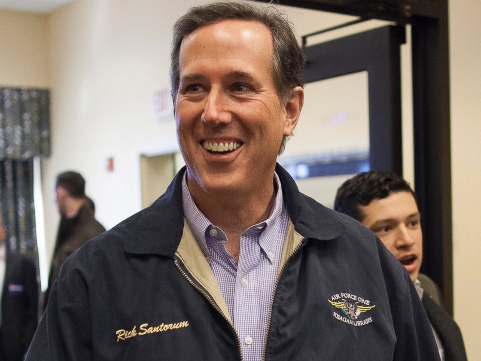 PHOTO: Former Pennsylvania Sen. Rick Santorum greets supporters, Jan. 19, 2015, at the South Carolina Tea Party Coalition Convention in Myrtle Beach, S.C.
