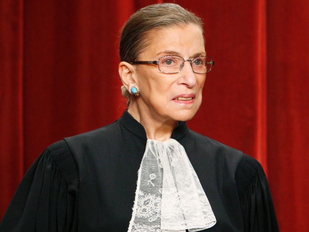 PHOTO: Supreme Court Justice Ruth Bader Ginsburg poses with other Supreme Court judges for a new group photograph at the Supreme Court in Washington, Sept. 29, 2009.