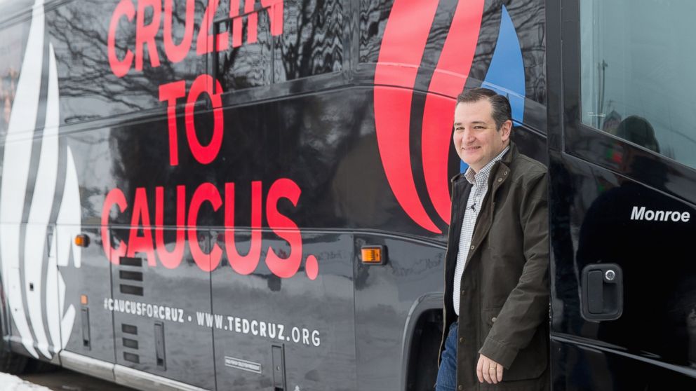 Republican presidential candidate Sen. Ted Cruz, R-Texas arrives to speak at King's Christian Bookstore in Boone, Iowa, Jan. 4, 2016.