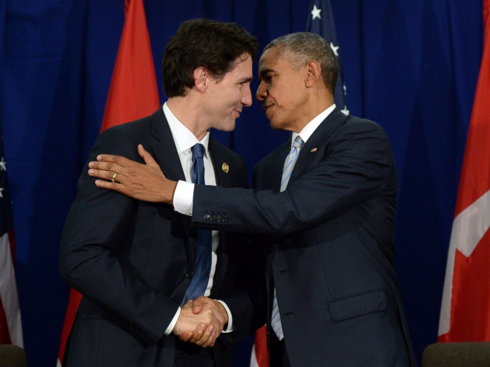 Image result for photo: obama and trudeau together