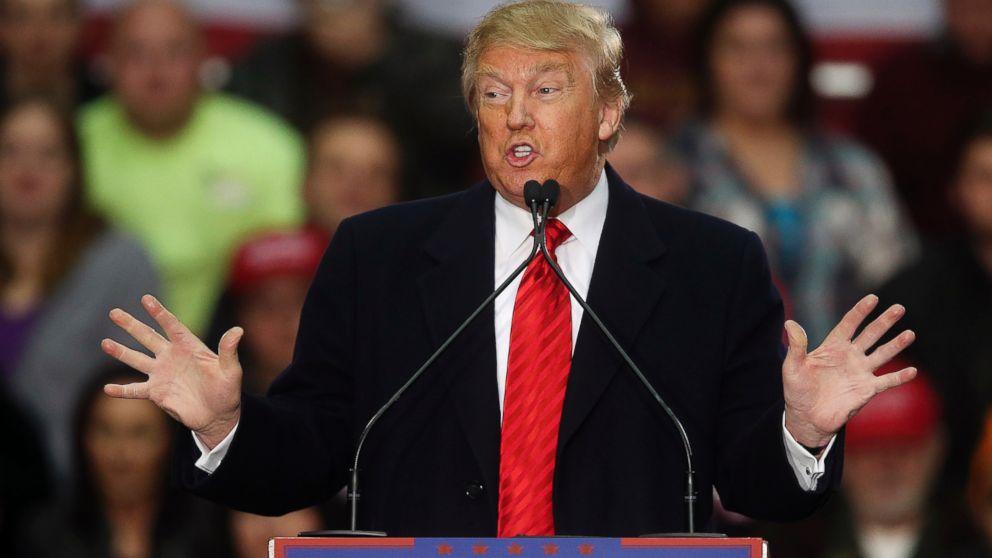 Republican presidential candidate Donald Trump speaks during a rally at Clemson University, Feb. 10, 2016, in Pendleton, S.C.