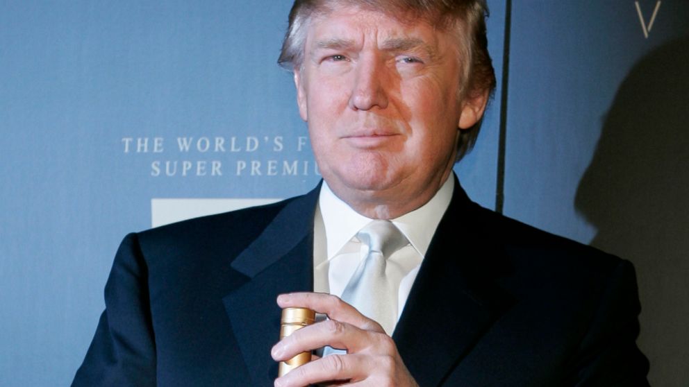 PHOTO:In this file photo, Donald Trump holds a bottle of his new line of vodka as he arrives for the Trump Vodka launch party, Jan. 17, 2007 in Los Angeles. 