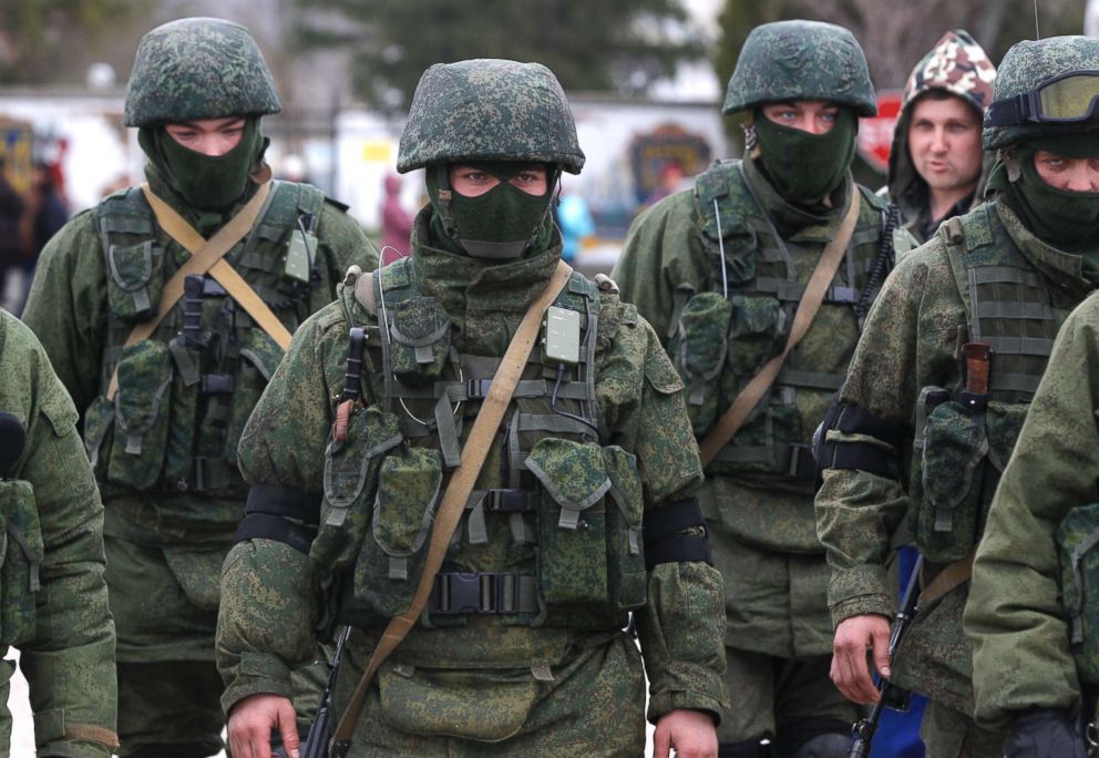   PHOTO: Russian soldiers protect the Ukrainian infantry base in Perevalne, Ukraine, on March 4, 2014. Russian President Vladimir Putin has stated that Moscow reserves the right to protect Russians in Ukraine as USPerevalne, Ukraine, March 4, 2014. 