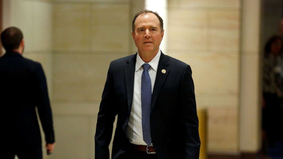 PHOTO: Rep. Adam Schiff (R-CA) arrives for a closed-door briefing on Syria for the U.S. House of Representatives on Capitol Hill in Washington, April 17, 2018.