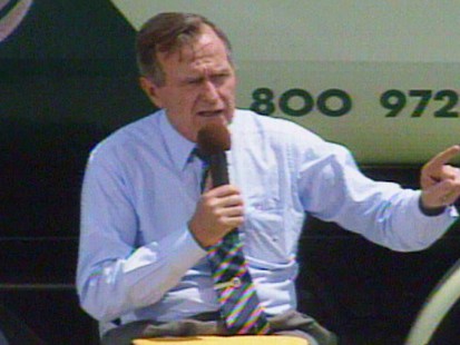 Video of President George Herbert Walker Bush on the stump in 1992.