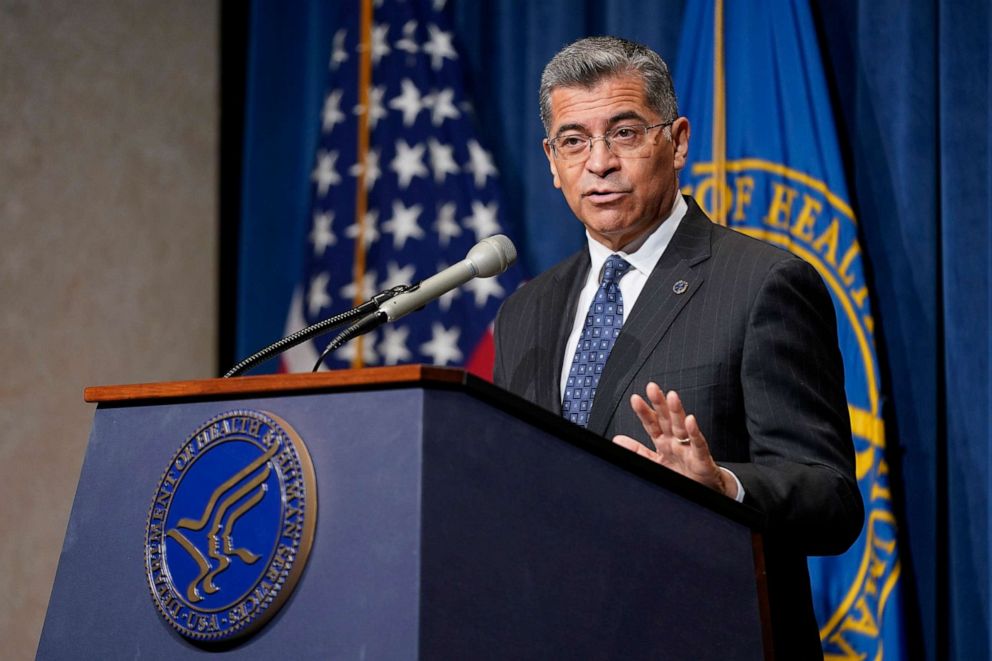 PHOTO: Health and Human Services Secretary Xavier Becerra speaks about actions the Biden administration plans to take in response to the Supreme Court's decision to overturn Roe v. Wade, June 28, 2022, in Washington, D.C. 