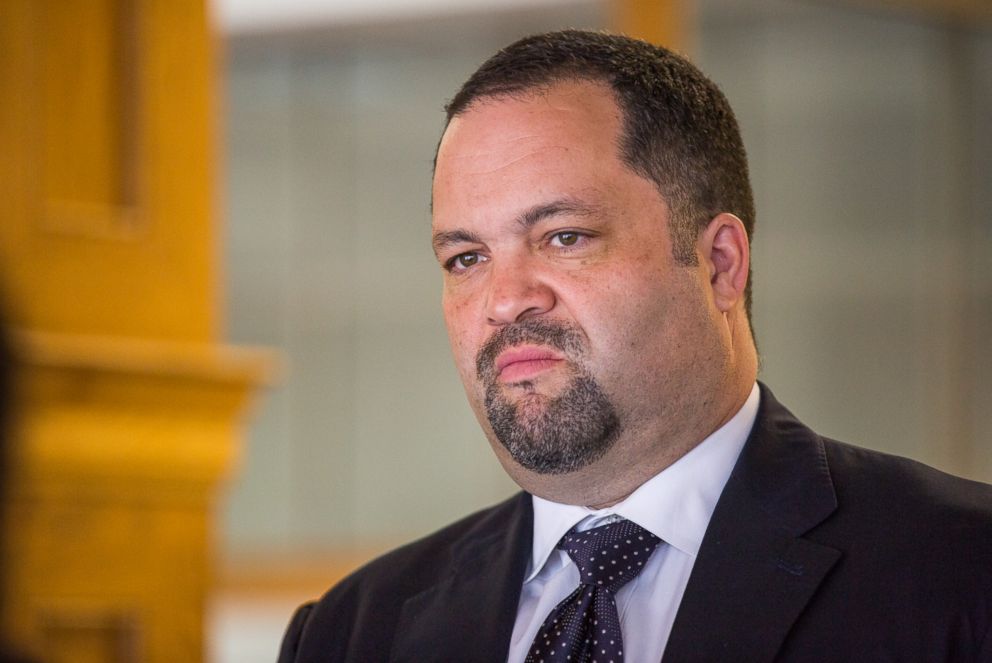 PHOTO: Ben Jealous, former NAACP chair, is considering a running for governor of Maryland, at the Young Democrats convention, at the IBEW Local 26 in Lanham, Md., April 1, 2017.