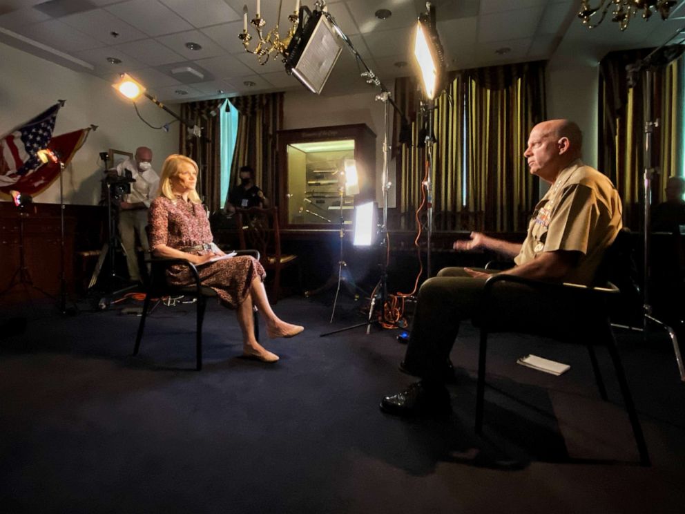 PHOTO: Marine Commandant Gen. David H. Berger sits down for an exclusive interview with ABC News' Martha Raddatz. 