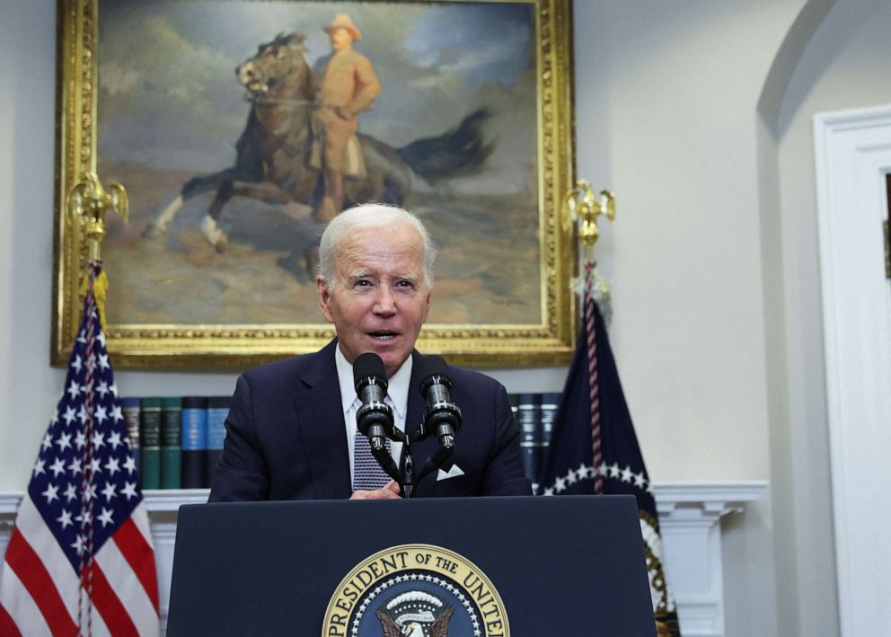 PHOTO: President Joe Biden speaks about his plans for continued student debt relief after a U.S. Supreme Court decision blocking his plan to cancel $430 billion in student loan debt, at the White House, June 30, 2023.