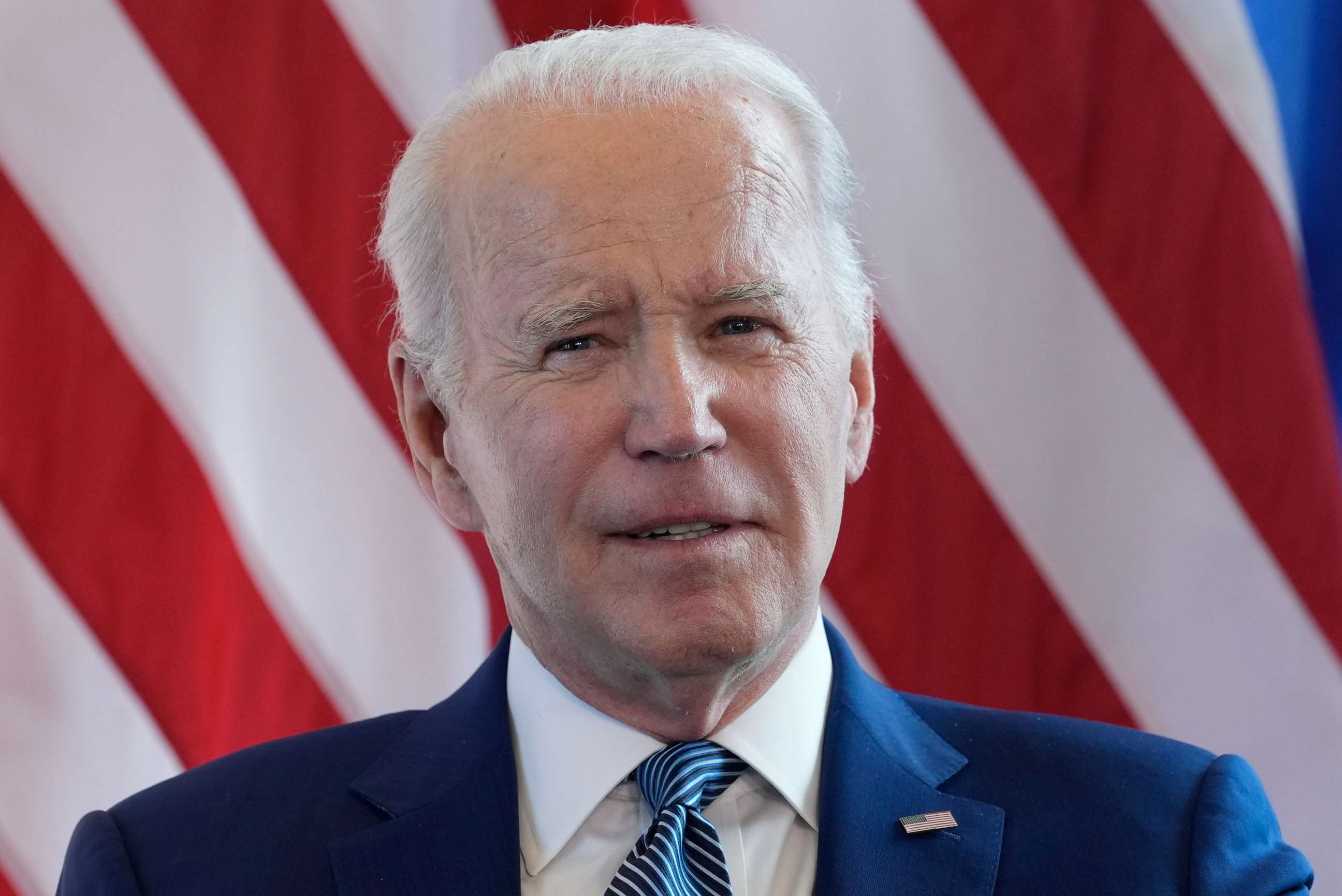 PHOTO: President Joe Biden answers questions on the U.S. debt limits ahead of a bilateral meeting with Australia's Prime Minister Anthony Albanese on the sidelines of the G7 Summit in Hiroshima, Japan, Saturday, May 20, 2023. (AP Photo/Susan Walsh)