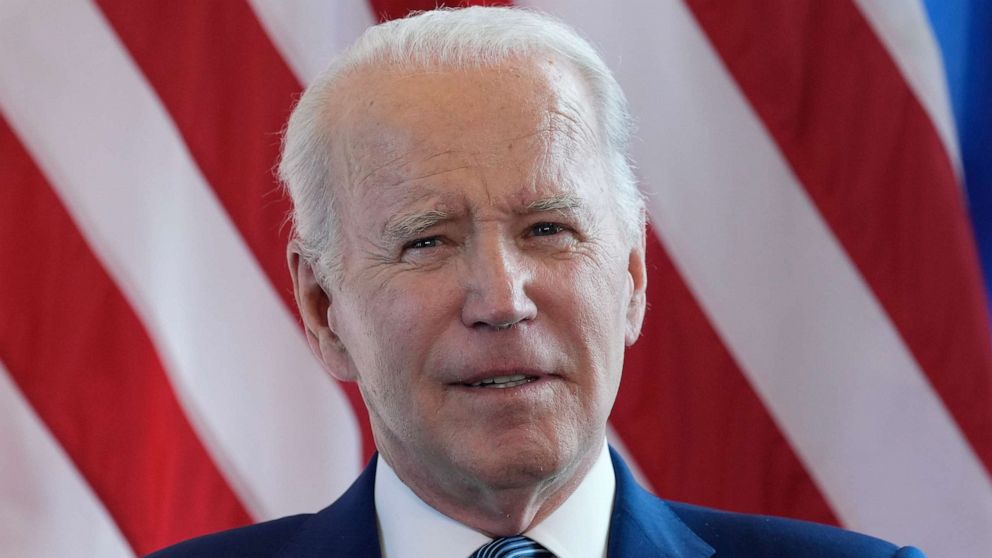 PHOTO: President Joe Biden answers questions on the U.S. debt limits ahead of a bilateral meeting with Australia's Prime Minister Anthony Albanese on the sidelines of the G7 Summit in Hiroshima, Japan, Saturday, May 20, 2023. (AP Photo/Susan Walsh)