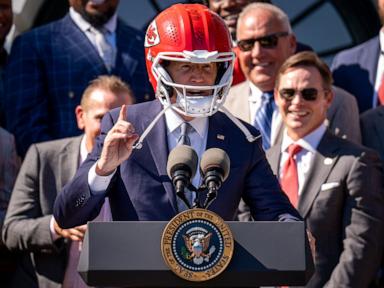 Biden hams it up with Super Bowl champs, Kansas City Chiefs at White House