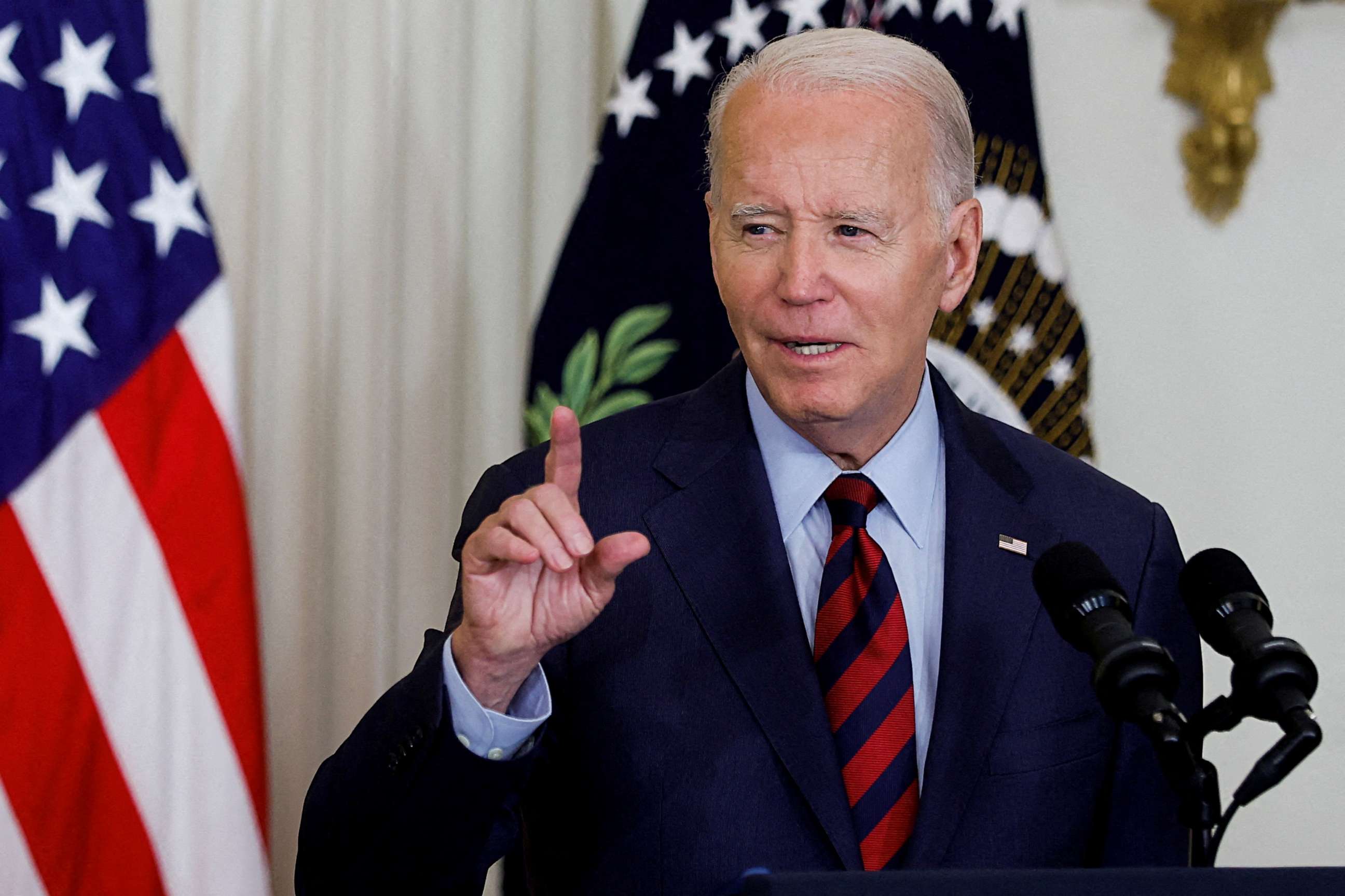 PHOTO: U.S. President Joe Biden delivers remarks on healthcare coverage and the economy, at the White House in Washington, U.S. July 7, 2023. REUTERS/Jonathan Ernst/File Photo