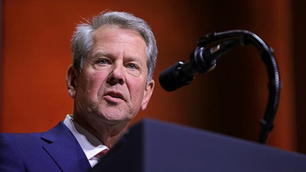 Brian Kemp, Governor of Georgia, speaks during a meeting of the Republican Governors Association at the National Building Museum in Washington, Feb. 20, 2025.       