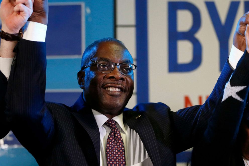 PHOTO: Buffalo Mayor Byron Brown speaks to supporters at his election night party, Nov. 2, 2021, in Buffalo, N.Y.