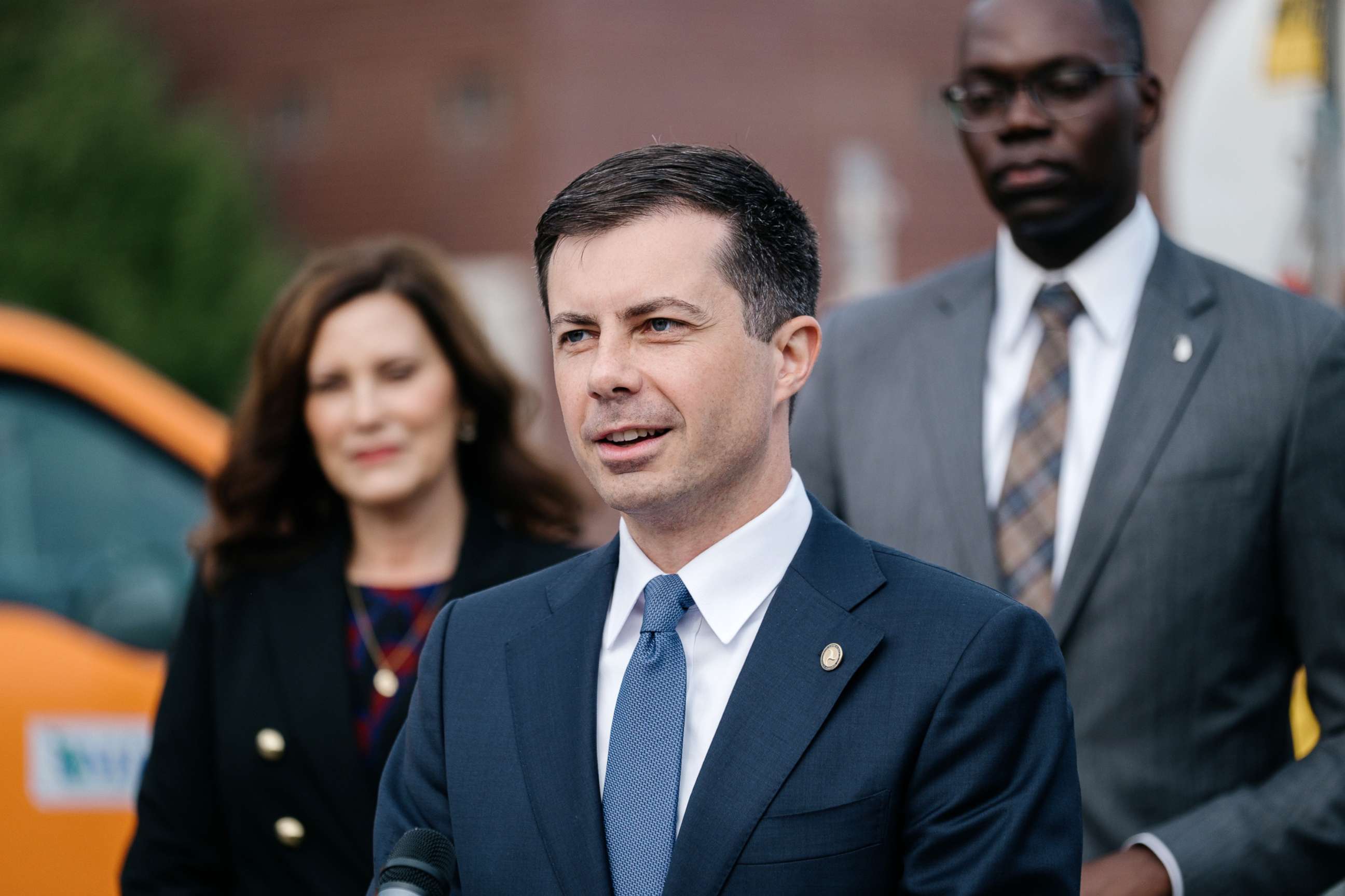 PHOTO: Pete Buttigieg, secretary of transportation, speaks during a press conference in Detroit, Sept. 15, 2022.