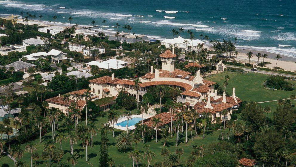 PHOTO: The Mar-a-Lago Estate, owned by Donald Trump, lies at the water's edge in Palm Beach, Fla. is pictured here on April 2, 1991.