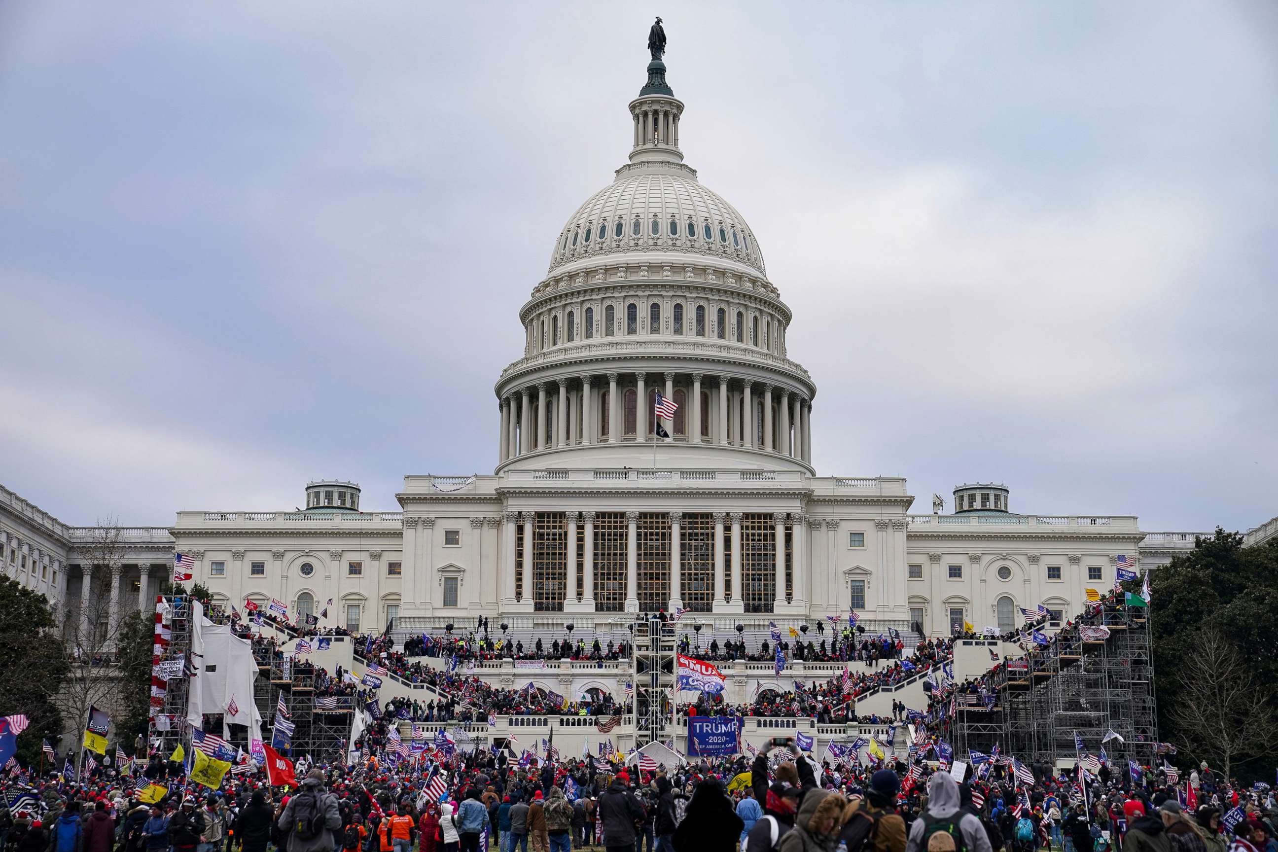 PHOTO: Insurrectionists loyal to President Donald Trump swarm the Capitol, Jan. 6, 2021.