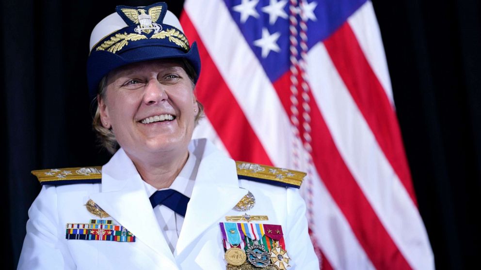 PHOTO: Adm. Linda Fagan attends a change of command ceremony at U.S. Coast Guard headquarters, June 1, 2022, in Washington, D.C.