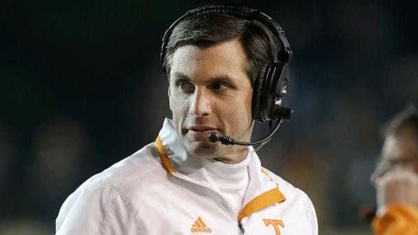 Derek Dooley on the sideline as Tennessee head coach