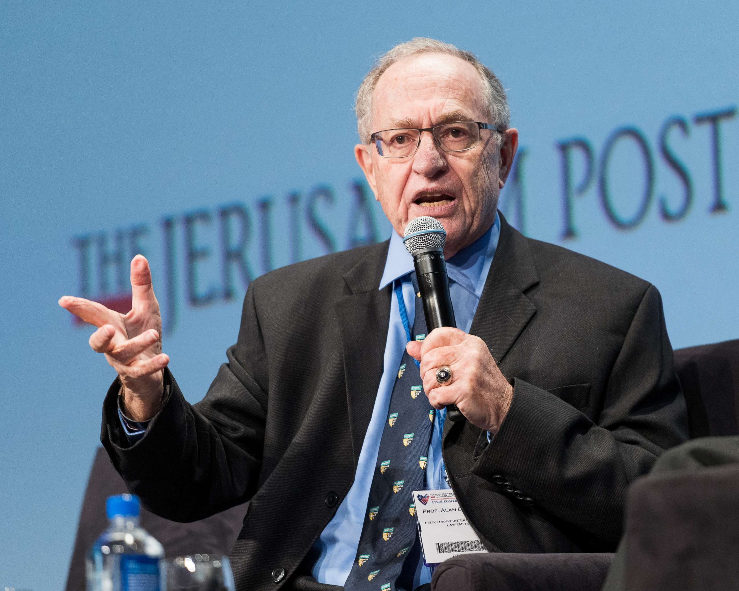PHOTO: Alan Dershowitz, speaks at the Jerusalem Post Annual Conference in New York May 7, 2017. 