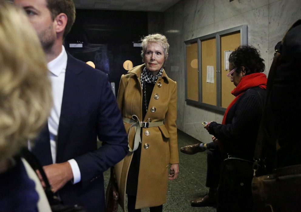 PHOTO: E. Jean Carroll arrives at New York State Supreme Court in Manhattan for a hearing on her lawsuit against President Donald Trump, March 4, 2020. 