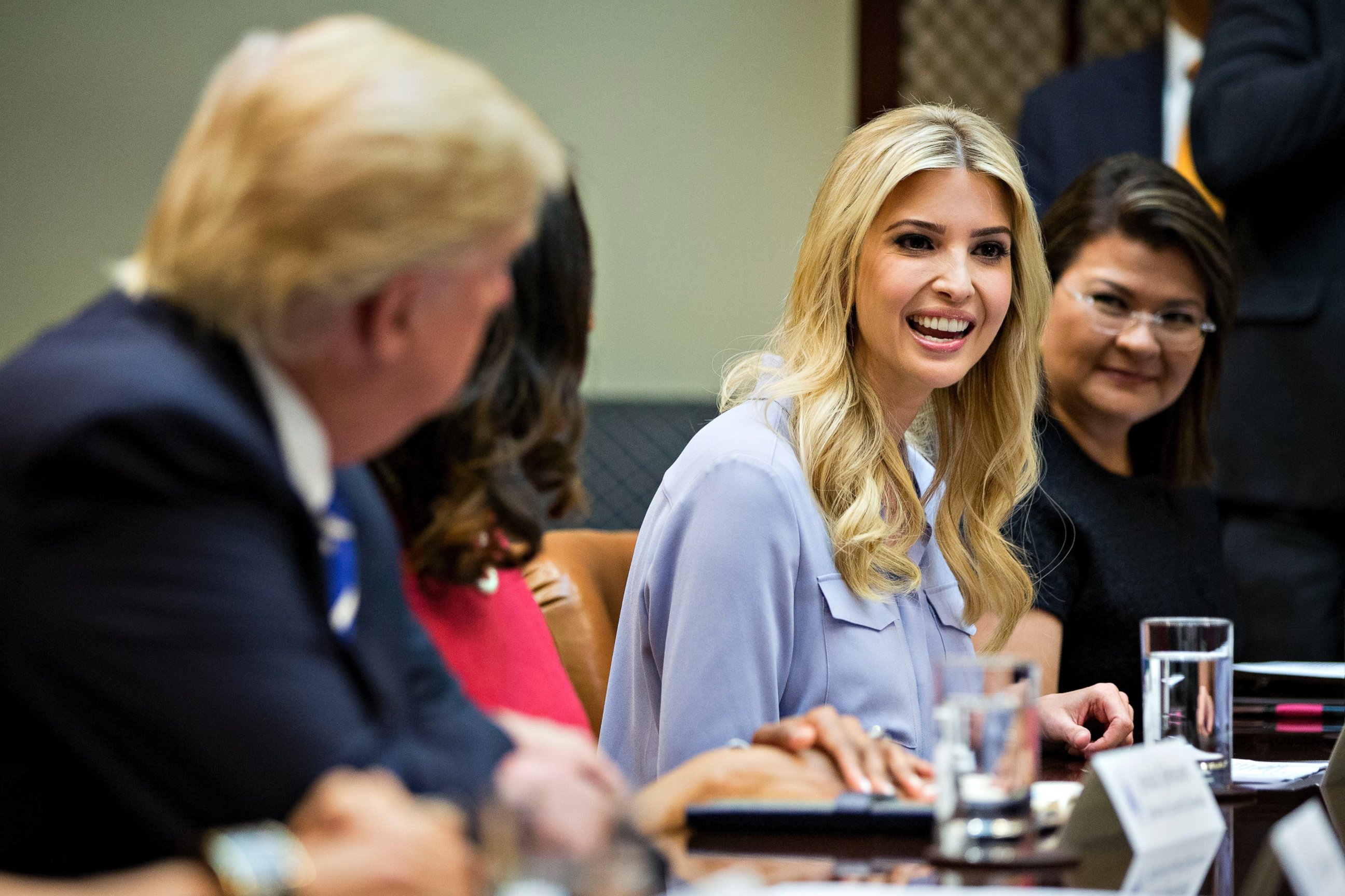PHOTO: Ivanka Trump, daughter of U.S. President Donald Trump, speaks during a meeting with women small business owners in the Roosevelt Room of the White House in Washington, March 27, 2017. 