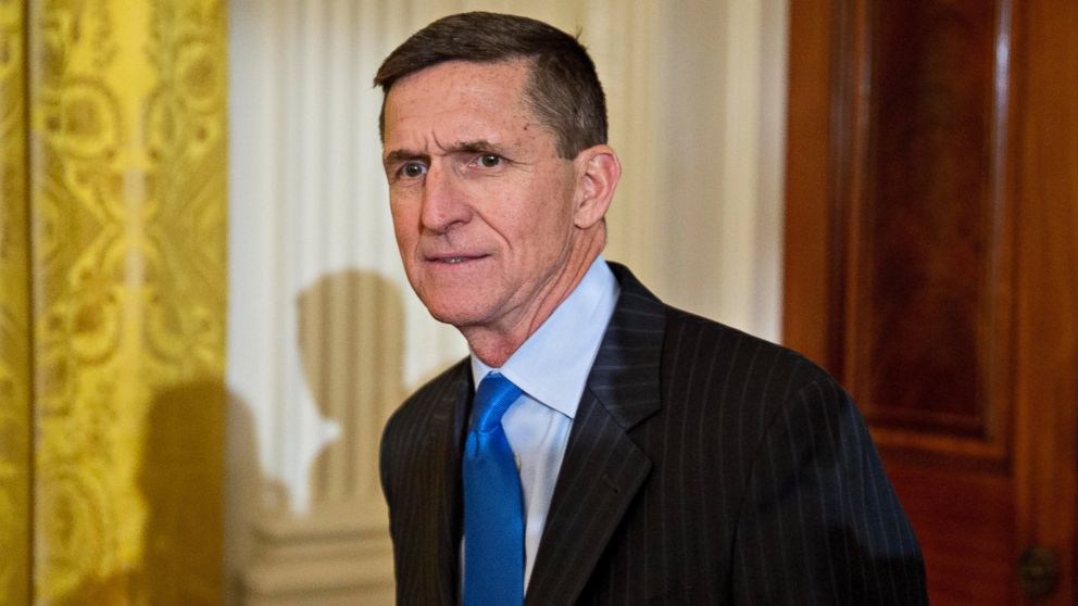 Retired Lieutenant General Michael Flynn arriving to a swearing-in ceremony of White House senior staff in the East Room of the White House in Washington, Jan. 22, 2017. 