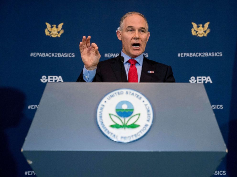 Scott PruittEnvironmental Protection Agency Administrator Scott Pruitt speaks at a news conference at the Environmental Protection Agency in Washington, April 3, 2018.