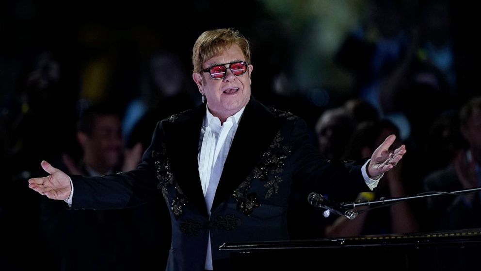 PHOTO: Elton John performs on the South Lawn of the White House in Washington, Friday, Sept. 23, 2022. John is calling the show "A Night When Hope and History Rhyme," a reference to a poem by Irishman Seamus Heaney that President Joe Biden often quotes. 