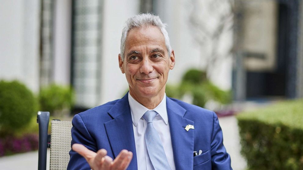 PHOTO: Rahm Emanuel, U.S. Ambassador to Japan, during an interview in Tokyo, March 17, 2022. 