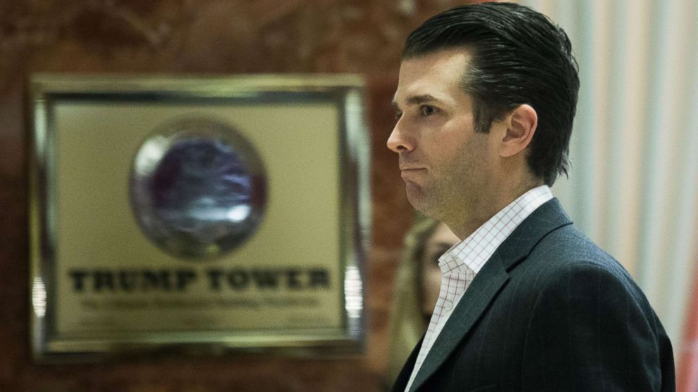 Donald Trump Jr. walks around Trump Tower, Dec. 6, 2016, in New York City.