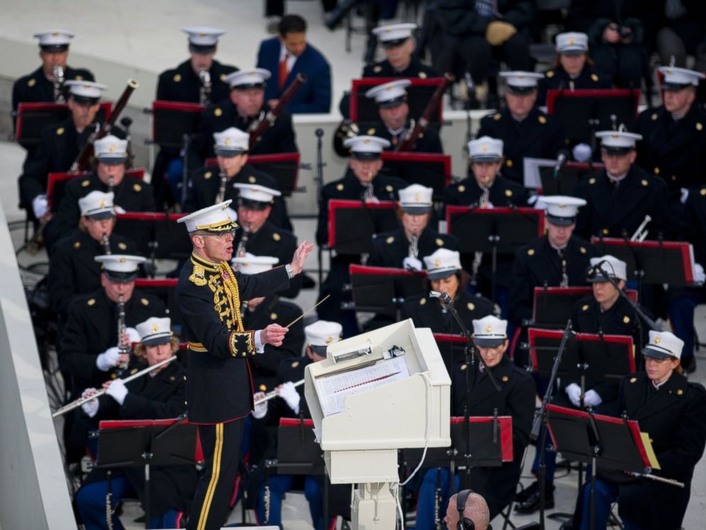 PHOTO: United States Marine Band Director, Col. Michael Colburn, prepares for the 57th Presidential Inauguration at the U.S. Capitols West Front, on Jan. 21, 2013, in Washington.