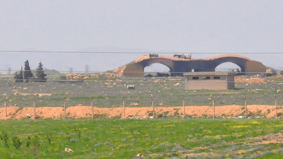 PHOTO: A picture taken on April 7, 2017 shows the damaged Shayrat airfield at the Syrian government forces military base targeted earlier overnight by US Tomahawk cruise missiles.