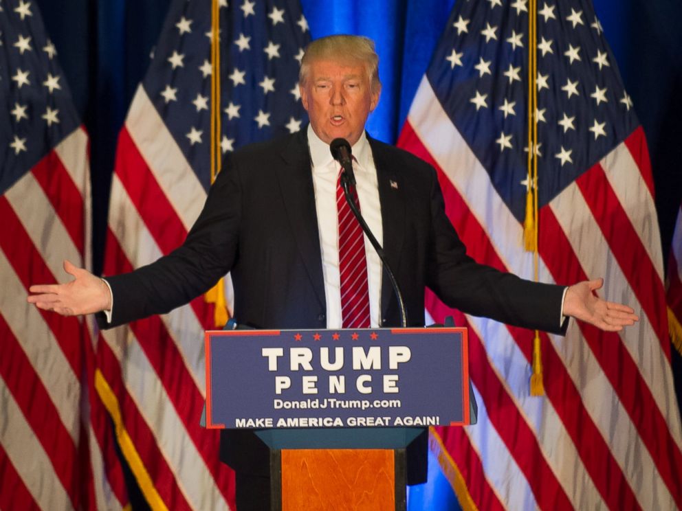 PHOTO: Republican Presidential candidate Donald Trump holds a campaign event at the Kilcawley Center at Youngstown State University on August 15, 2016 in Youngstown, Ohio.