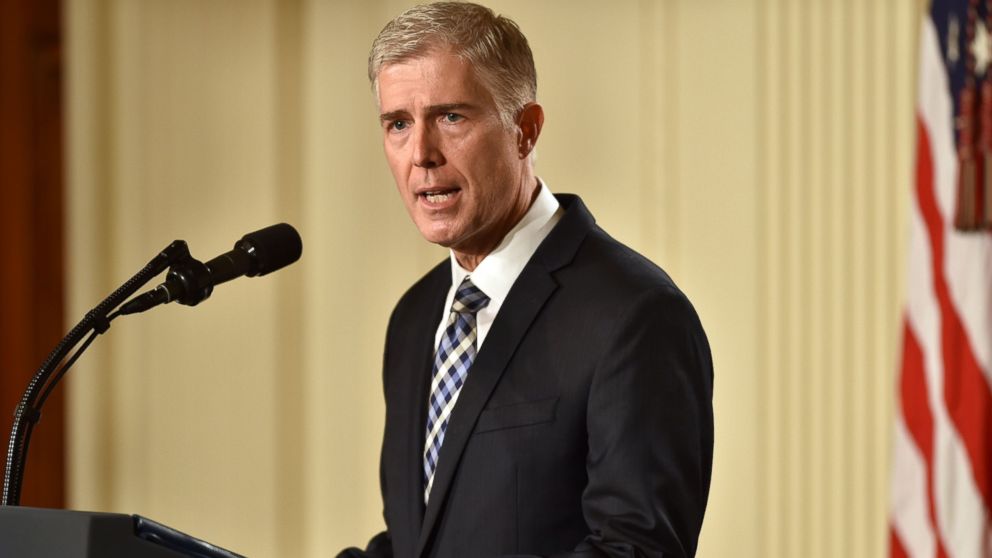 Judge Neil Gorsuch speaks, after US President Donald Trump nominated him for the Supreme Court, at the White House in Washington, DC, on January 31, 2017.

