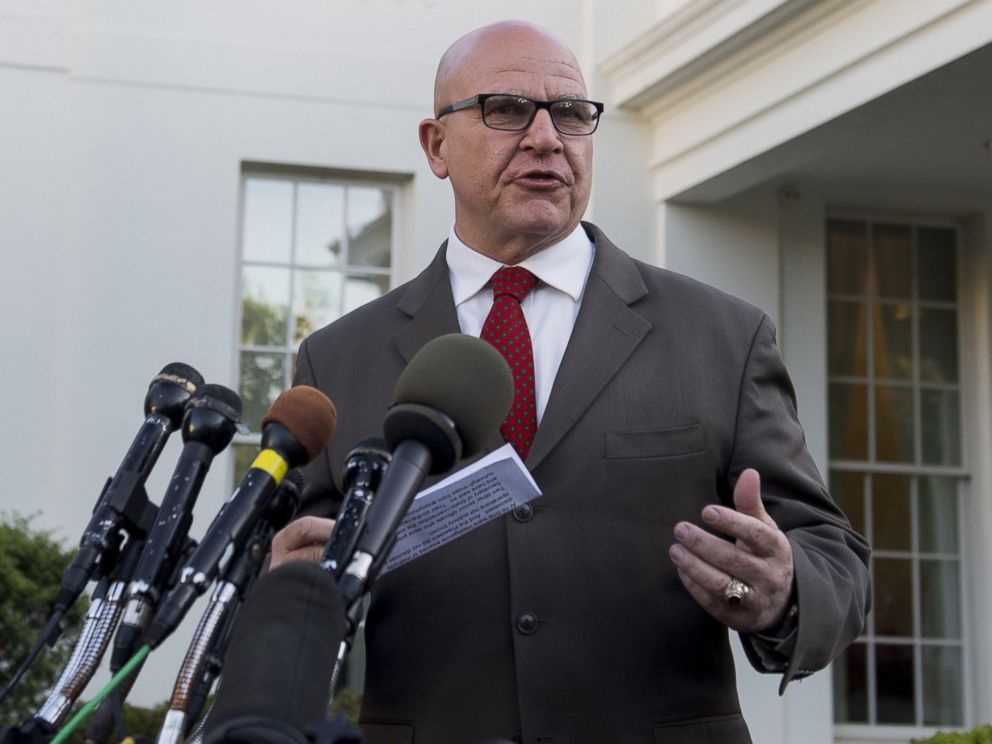 PHOTO: US National Security Advisor H. R. McMaster speaking to the press outside of the West Wing of the White House, May 15, 2017.