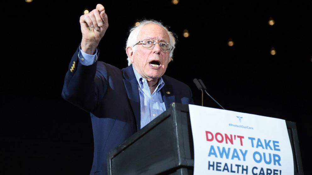 Sen. Bernie Sanders and Pennsylvanians rally to demand that Sen. Pat Toomey vote against Trumpcare during an Emergency Rally with MoveOn.org To Stop Trumpcare held at the Pittsburgh Convention Center, June 24, 2017 in Pittsburgh.