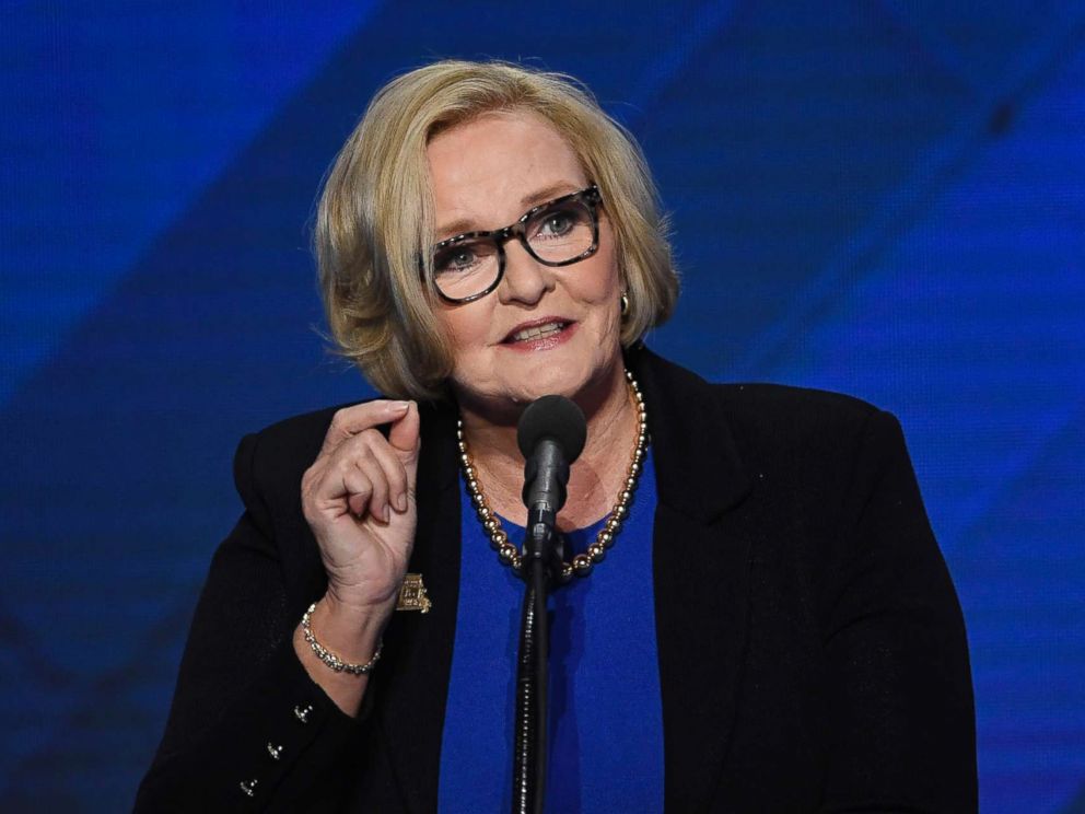PHOTO: Sen. Claire McCaskill speaks during the Democratic National Convention (DNC) in Philadelphia, July 28, 2016.