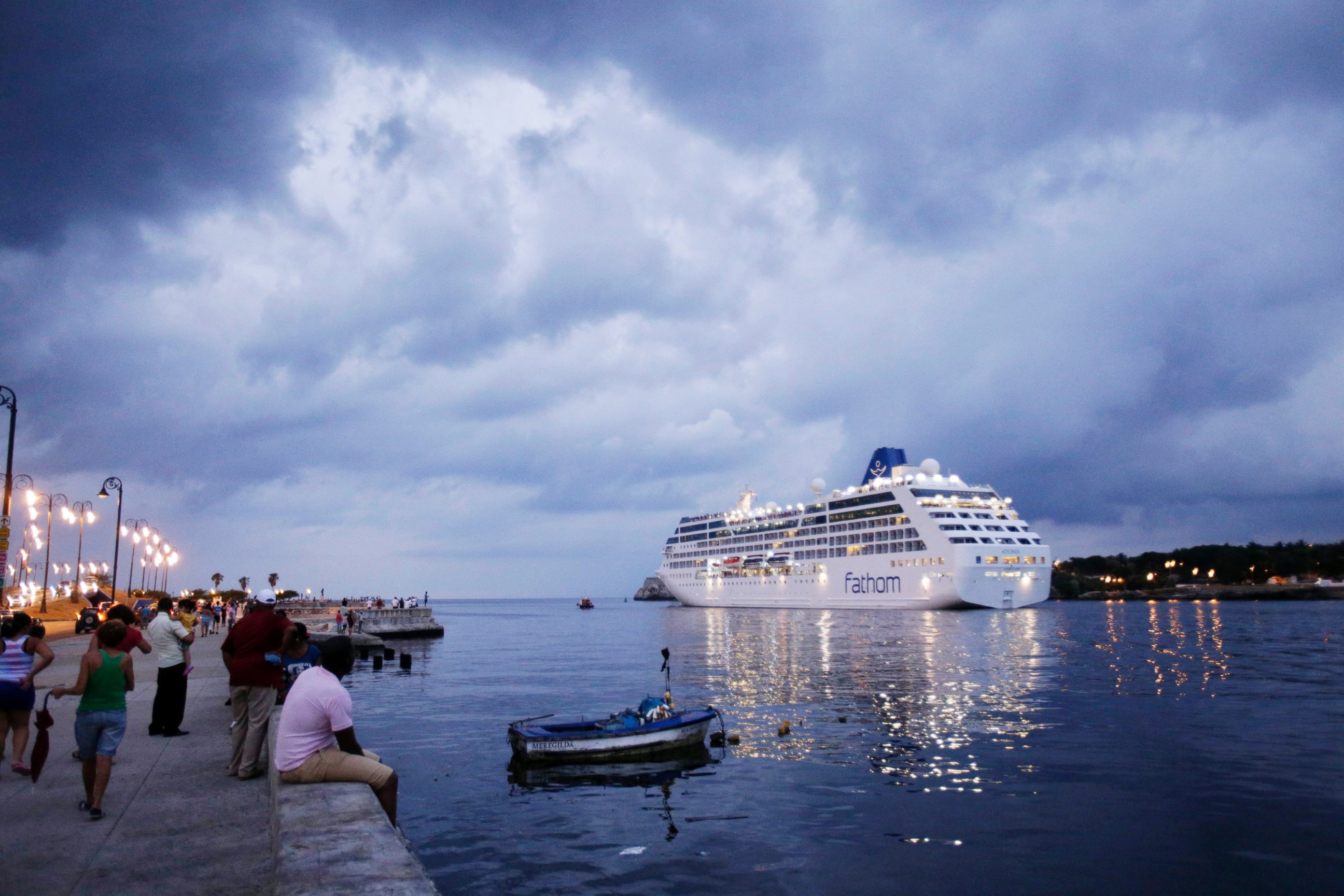PHOTO: The cruise ship Adonia leaves Havana bay, Cuba, May 3, 2016.