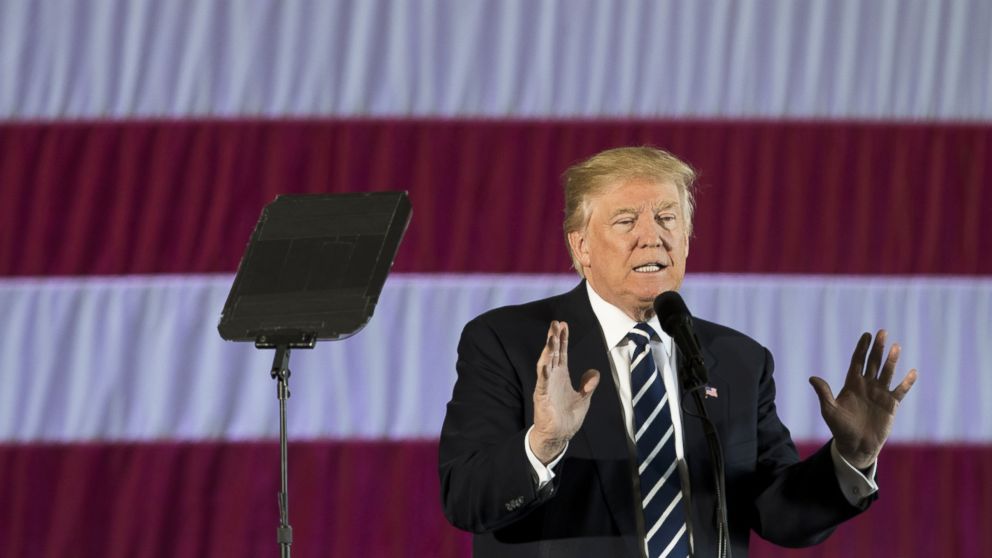 President-elect Donald Trump speaks at the Dow Chemical Hangar, Dec. 9, 2016, in Baton Rouge, Louisiana. 
