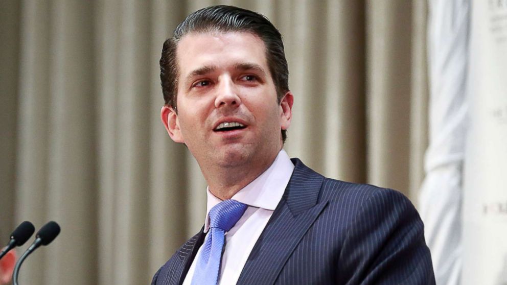 Donald Trump Jr. delivers a speech during a ceremony for the official opening of the Trump International Tower and Hotel on February 28, 2017 in Vancouver, Canada.
